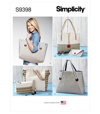 Simplicity S9398 Assorted Tote Bags & Purse Sewing Pattern