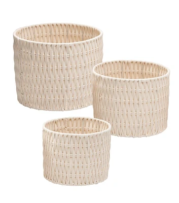 Honey Can Do 18" Natural White Cotton Woven Nesting Baskets 3ct