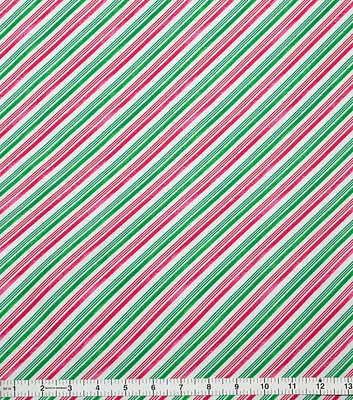 Candy Cane Stripes Christmas Cotton Fabric