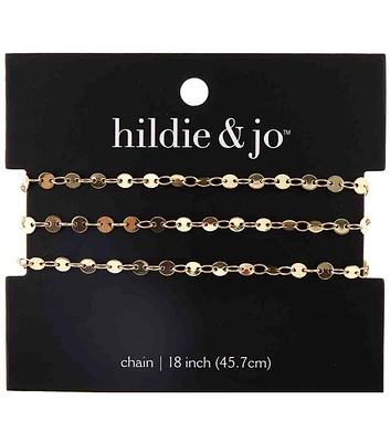 18" Gold Small Copper & Iron Circle Chain by hildie & jo