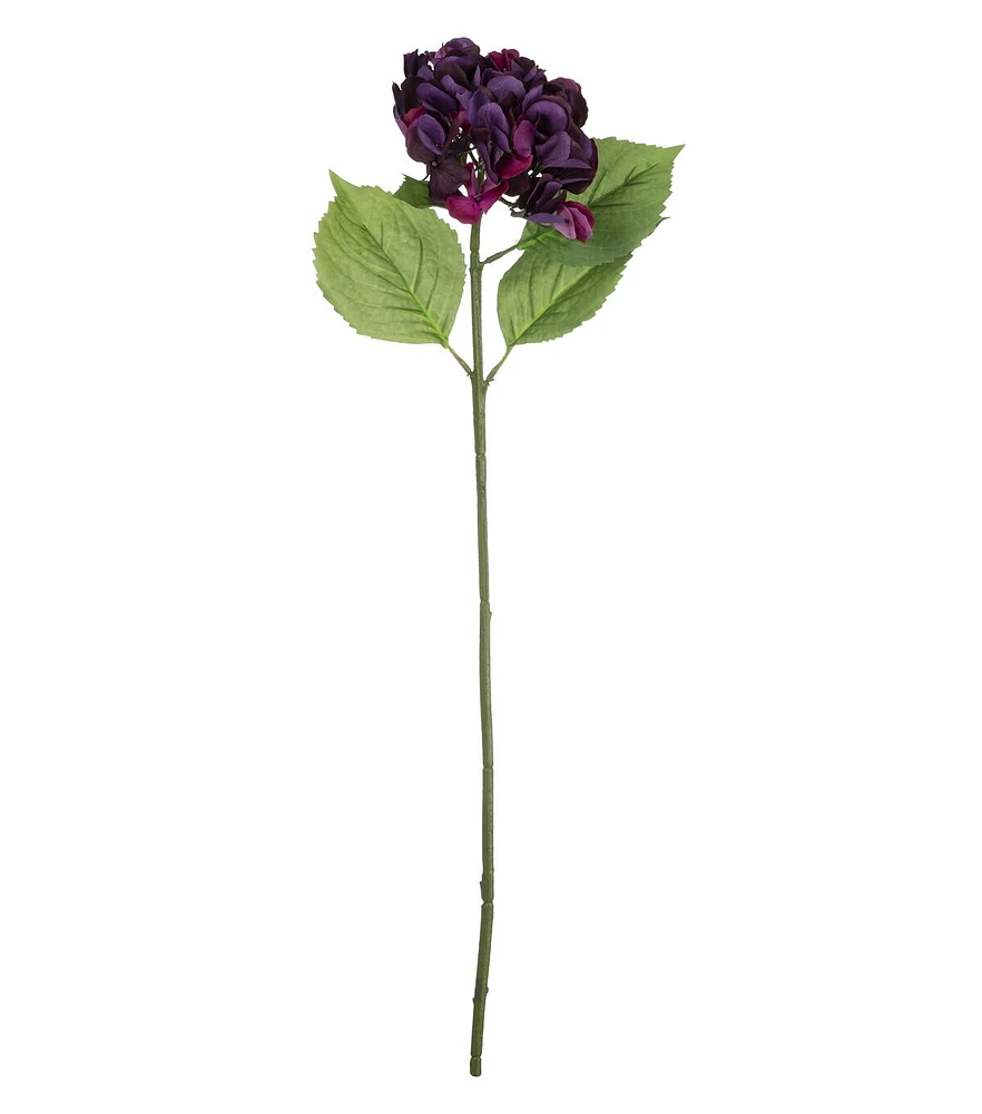 28" Dark Purple Real Touch Hydrangea Stem by Bloom Room