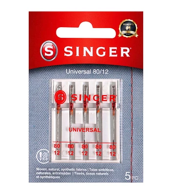 SINGER / Universal Regular Point Sewing Machine Needles 5pk