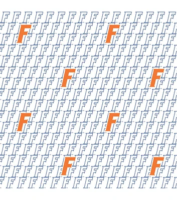 Florida White Block Letter College Cotton Fabric