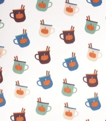 Pumpkin Spice Mugs Blizzard Prints Fleece Fabric