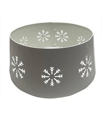 22" Christmas White Snowflake Cutout Metal Tree Collar by Place & Time