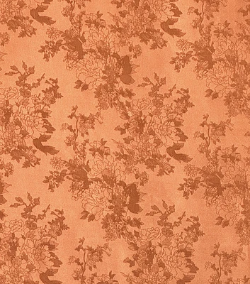 Brown Floral Silky Jacquard Fabric