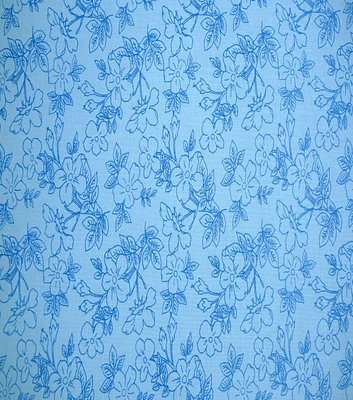 Sketch Floral on Blue Quilt Cotton Fabric by Quilter's Showcase