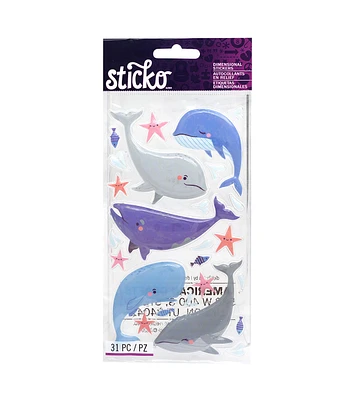 American Crafts Puffy Stickers Whale