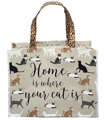 Large Reusable Tote Home is Where Your Cat is