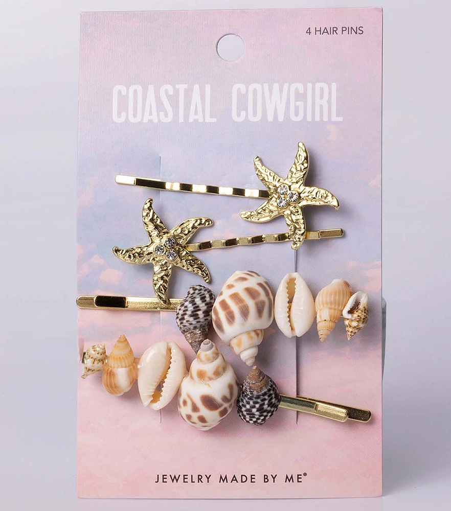 Jewelry Made by Me 4ct Starfish & Shells Hair Pins