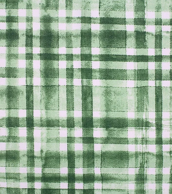 Green Plaid Cotton Canvas Fabric