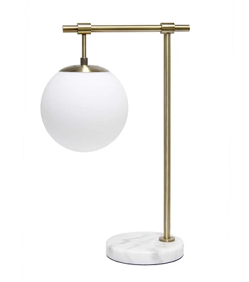 All The Rages 21" White Globe Shade Lamp With Marble Base