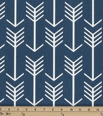 Premier Prints Upholstery Fabric Arrow Premier Navy White Twill