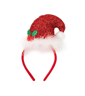 12" Christmas Santa Hat Sparkle Headband by Happy Value