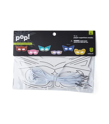 POP! 12 pk Paper Superhero Masks