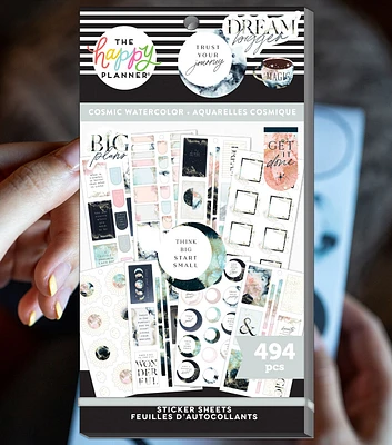 494pc Cosmic Watercolor Happy Planner Sticker Pack