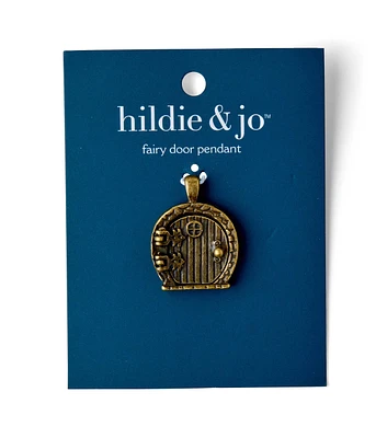 1" Bronze Metal Fairy Door Pendant With Round Window by hildie & jo