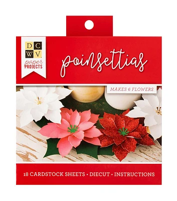 DCWV 18 Sheet Christmas Poinsettias Paper Making Kit