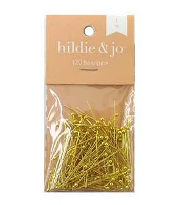 1" Gold Metal Ball Head Pins 120pk by hildie & jo