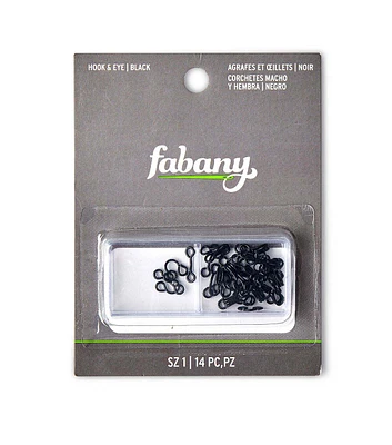 Size 1 Black Hooks & Eyes 14pk by Fabany