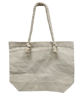 Canvas Tote with Rope Handles Natural