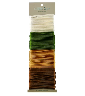 5yd Earthtone Silky Cotton Cords 4ct by hildie & jo