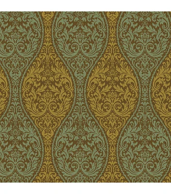 Stitch & Sparkle Brown & Green Paisley Duck Cotton Canvas Fabric