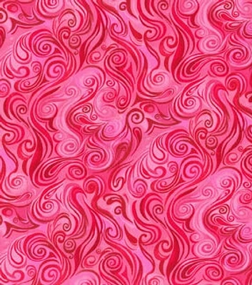 Pink Valentine Bold Swirls Valentine's Day Cotton Fabric