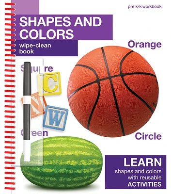 Bendon Shapes & Colors Wipe Clean Workbook With Dry Erase Marker