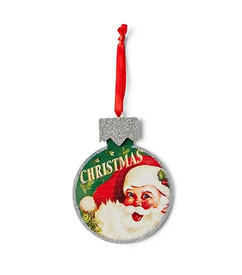 5" Christmas Santa Vintage Wood Ornament by Place & Time