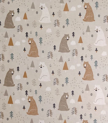 Super Snuggle Sleepy Bears Flannel Fabric