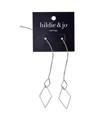 Silver Open Diamond Shaped Earrings by hildie & jo