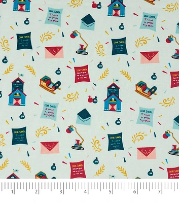 Singer Houses & Letters Christmas Cotton Fabric