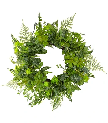 Northlight 24" Spring Green Maidenhair Fern Wreath