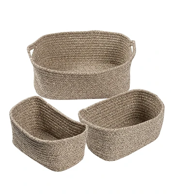 Honey Can Do 13" x 11" Nested Cotton Baskets With Carrying Handles 3ct