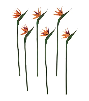 Northlight 33" Purple & Orange Birds of Paradise Stems 6ct