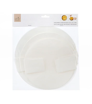 24ct Pre Cut Parchment Paper Rounds With Lift Tabs by STIR