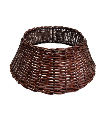 23.5" Christmas Brown Wicker Tree Collar by Place & Time