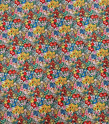 Red & Yellow Floral Charmeuse Fabric