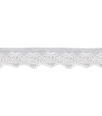 Wrights Embroidered Mesh Trim Ivory