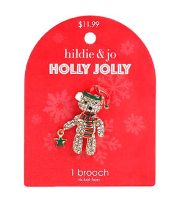 4" Christmas Bear Brooch by hildie & jo