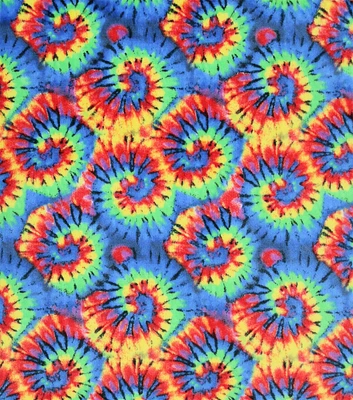 Rainbow Tie Dye Swirl Sew Lush Fleece Fabric