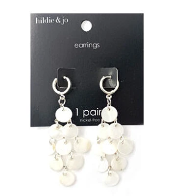 1 Pair Silver Circle Dangle Earrings by hildie & jo