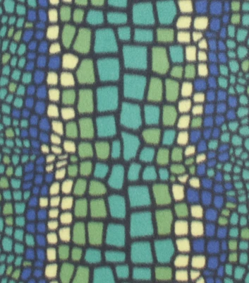 Blue & Green Lizard Skin Blizzard Fleece Fabric