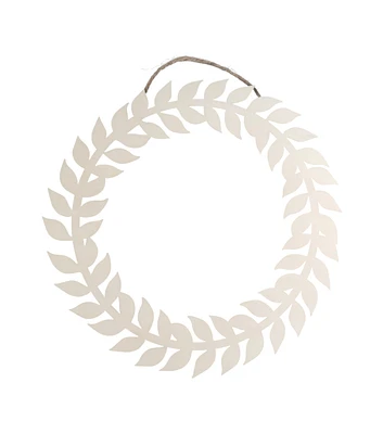 12" Unfinished Wood Leaf Wreath by Park Lane