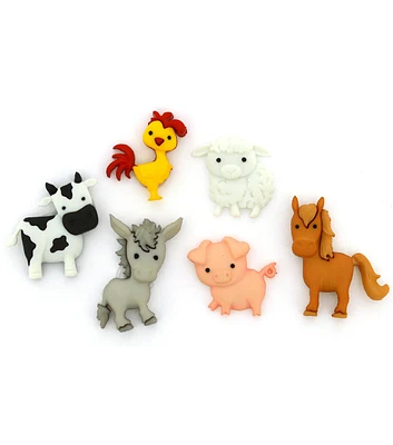 Dress It Up 6ct Animal In the Barnyard Novelty Buttons