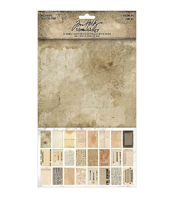 Tim Holtz 6" x 10" Volume 4 Patterned Backdrop Paper 24ct