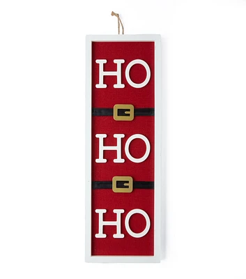 8" x 24" Christmas Ho Ho Ho Santa Belt Wall Decor by Place & Time