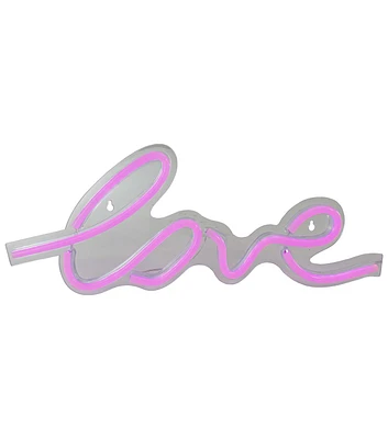 Northlight 18" Valentine's Day LED Pink Metal Love Neon Wall Sign