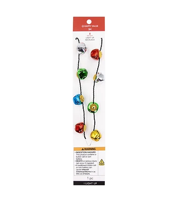 13" Christmas Jingle Bells Light Up Necklace by Happy Value